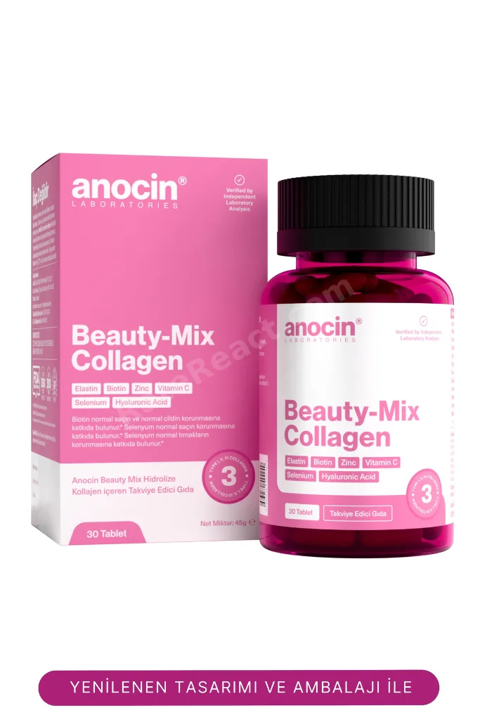 BEAUTY MİX COLLAGEN TİP I,II,III +ELASTİN,BİOTİN,ZİNC, VİTAMİN C, SELENYUM, HYALURONİC ACİD, KOLAJEN