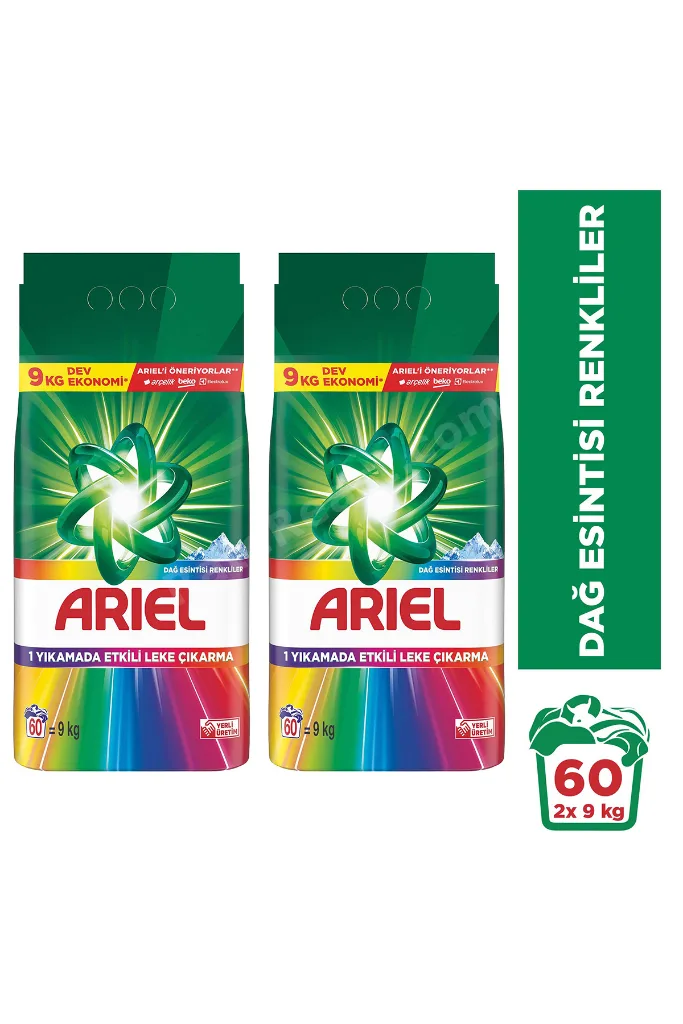 Renklilere Özel 9 Kg Toz Çamaşır Deterjanı x2