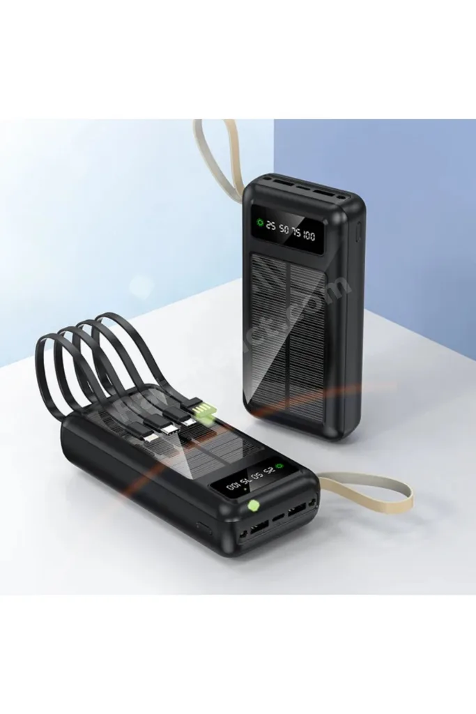 Solar 20.000 Mah Güneş Enerjili Led Işıklı Powerbank Şarj Aleti 2x Usb Çıkışlı Mikro Tycp