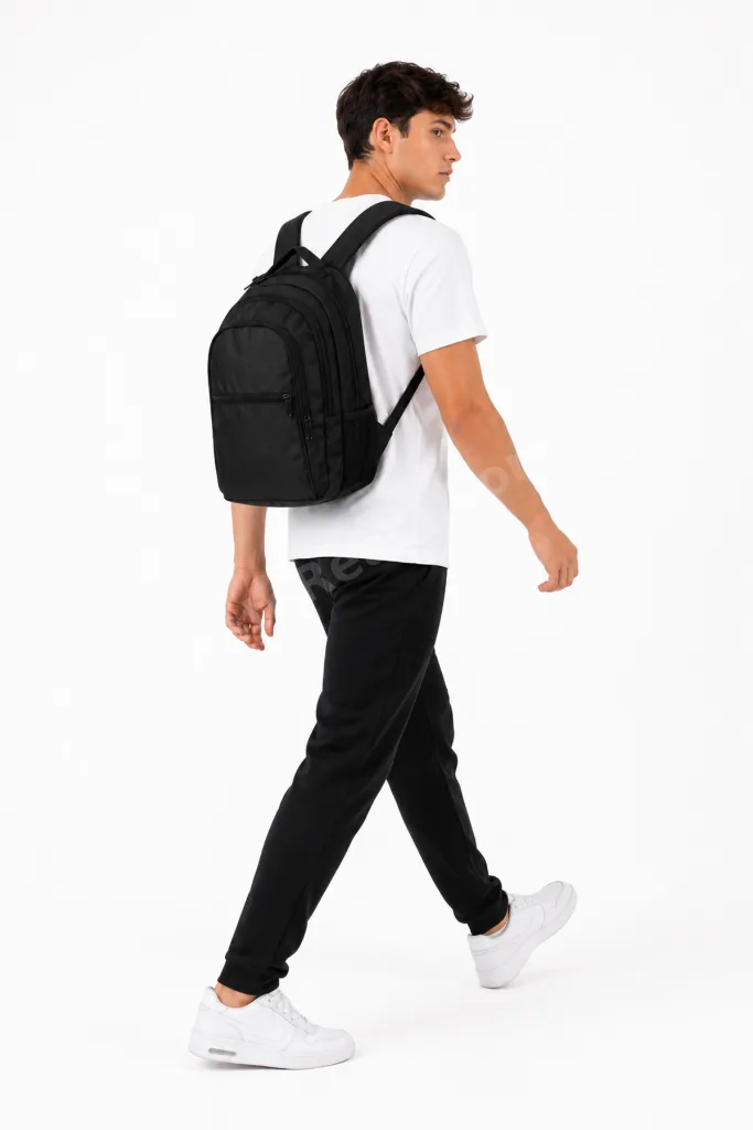 Siyah Unisex Laptop Sırt Çantası | Geniş Hacimli, Çok Bölmeli, Suya Dayanıklı Günlük Okul İş ve Seyahat Çantası