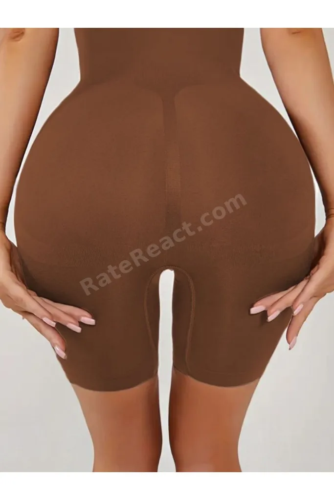 Larix Model Vücudu Saran Tam Boy Toparlayıcı Tulum Body Kahve Renk