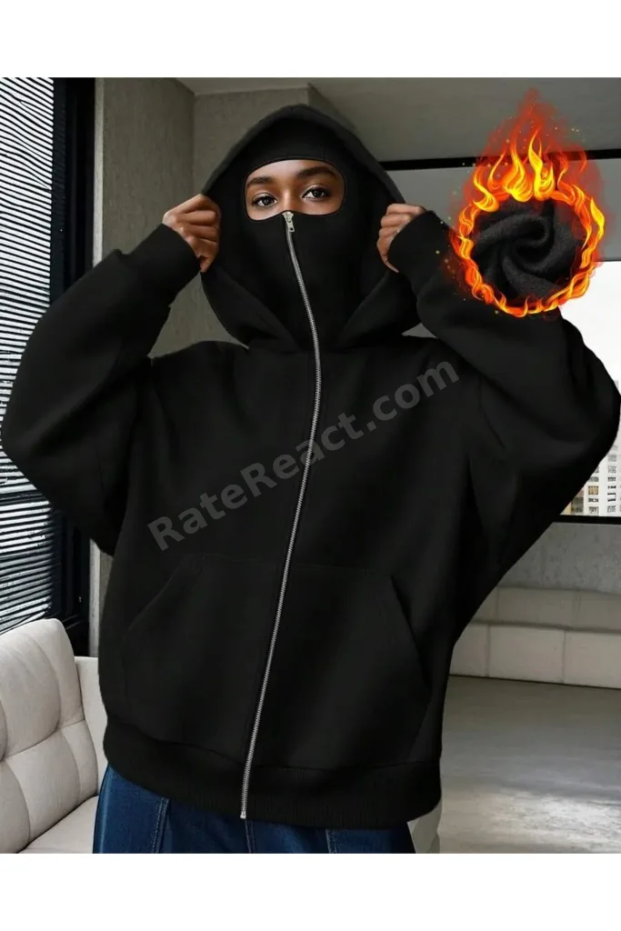 Kadın Moda Barclay Sokak Stili Hip-Hop Çift Katmanlı Kapüşonlu Sweatshirt Siyah