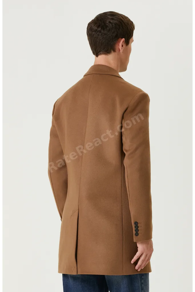 Camel Kaşmir Karışımlı Palto