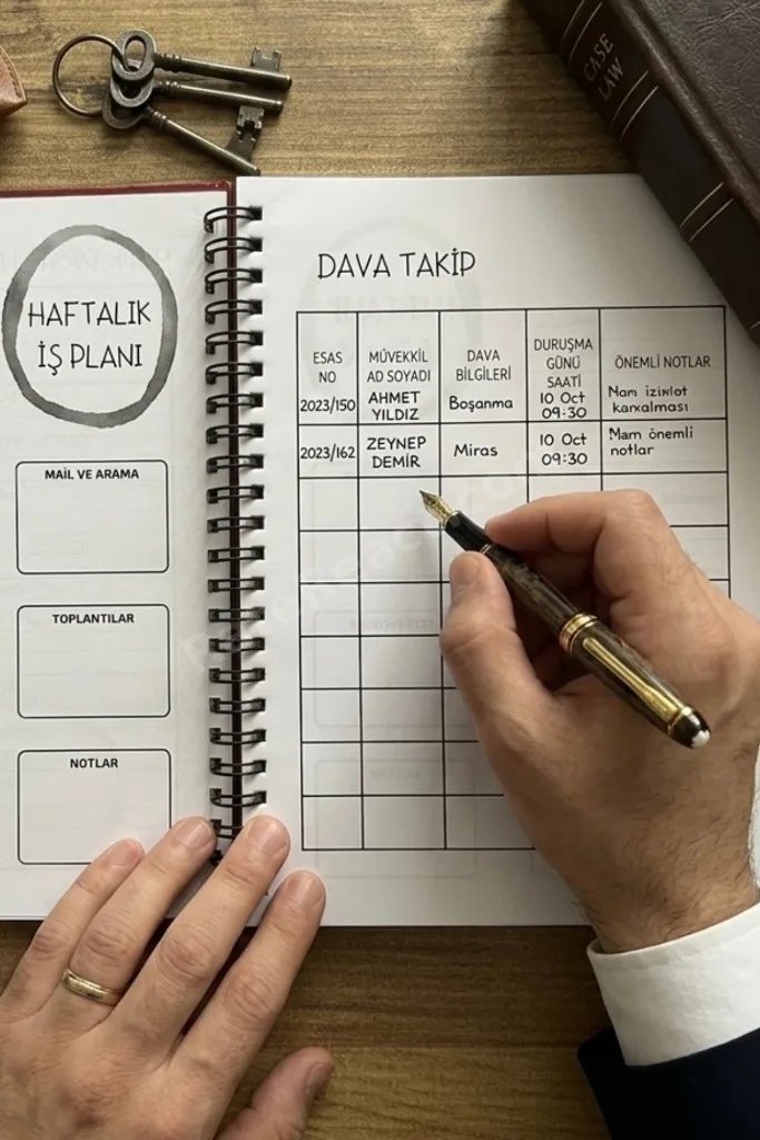 Avukat Ajandası Dava Ve Dosya Takip Planlayıcı - Tarihsiz Adliye Ve Ofis Defteri
