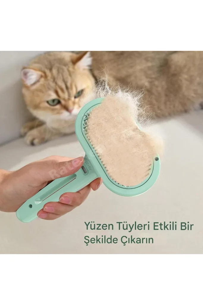 Kedi,Köpekler İçin Şarjlı Buharlı Tüy Toplama Temizleme Makinesi Masaj Etkili,Sessiz sulu Yeşil Renk