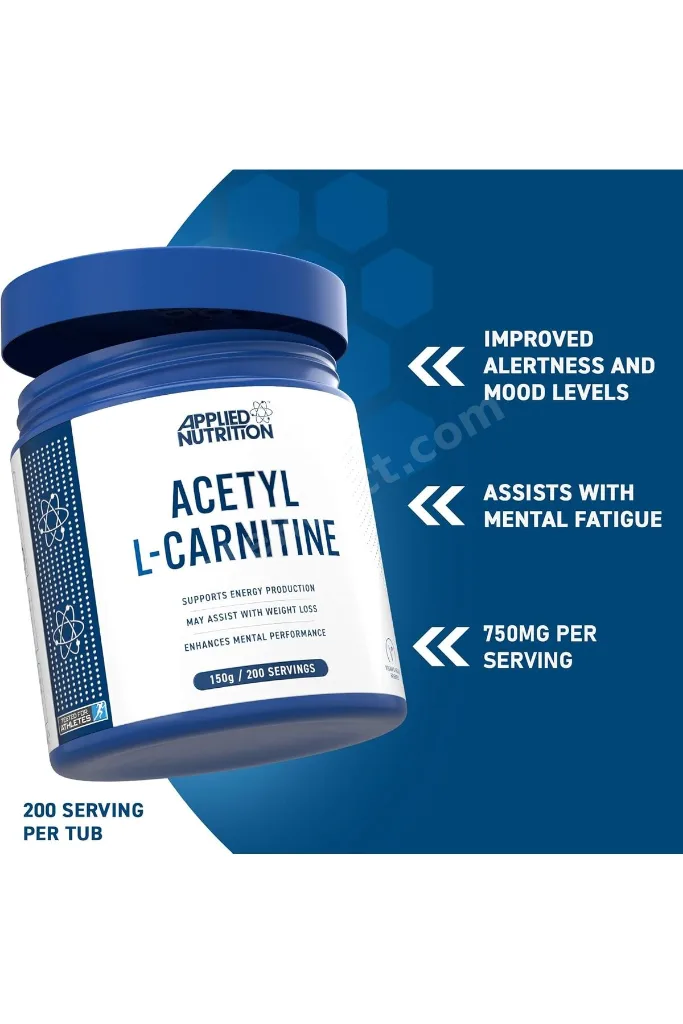 Acetyl L-Carnitine Metabolism Brain Strength Energy Boost & Weight Management 200 servis