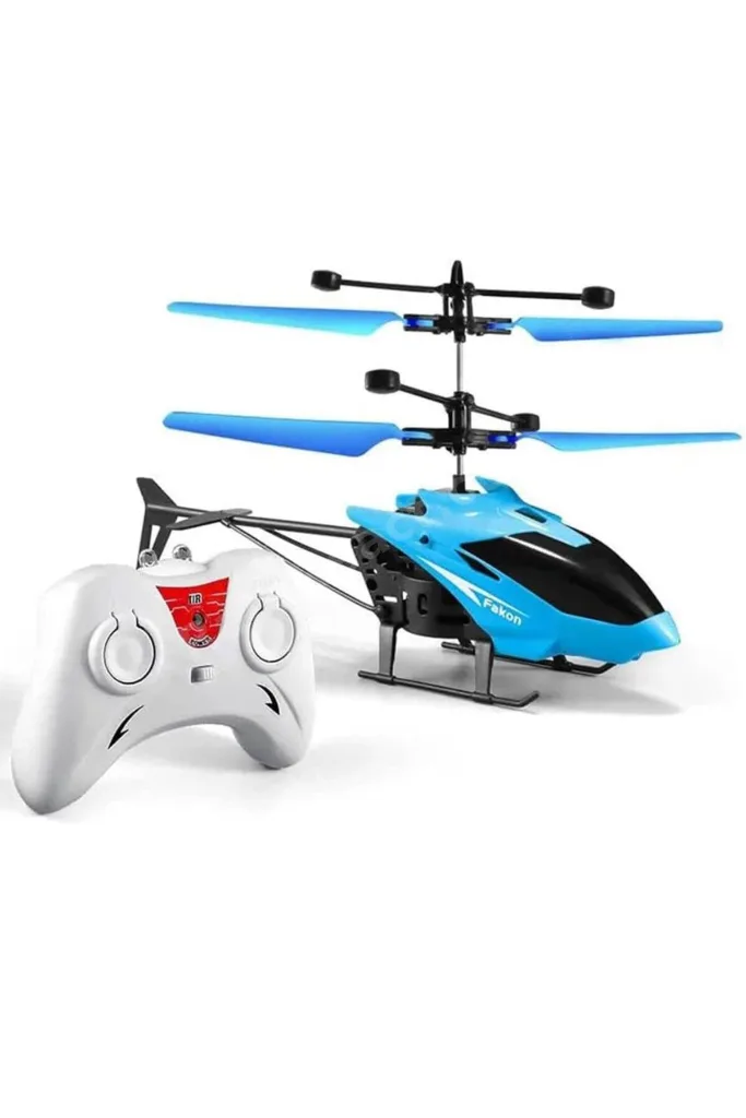 Hareket Sensörlü Kumandalı Şarjlı Mavi Helikopter - Oyuncak Helikopter