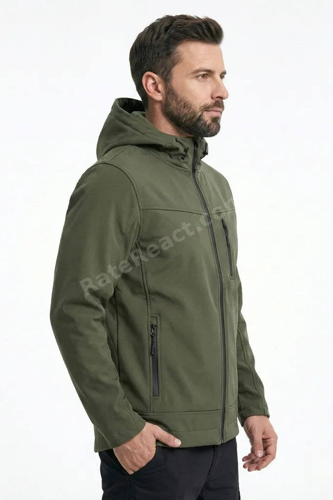 Erkek Mont İçi Polarlı Softshell Mont Su ve Rüzğar Geçirmez Kapüşonlu Spor Mont