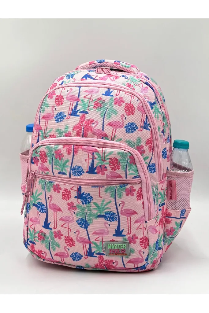 Flamingo Desenli Pembe Renk Master Pack Beslenmelik Ve Kalemlikli Kız Ilk Okul Sırt Çantası