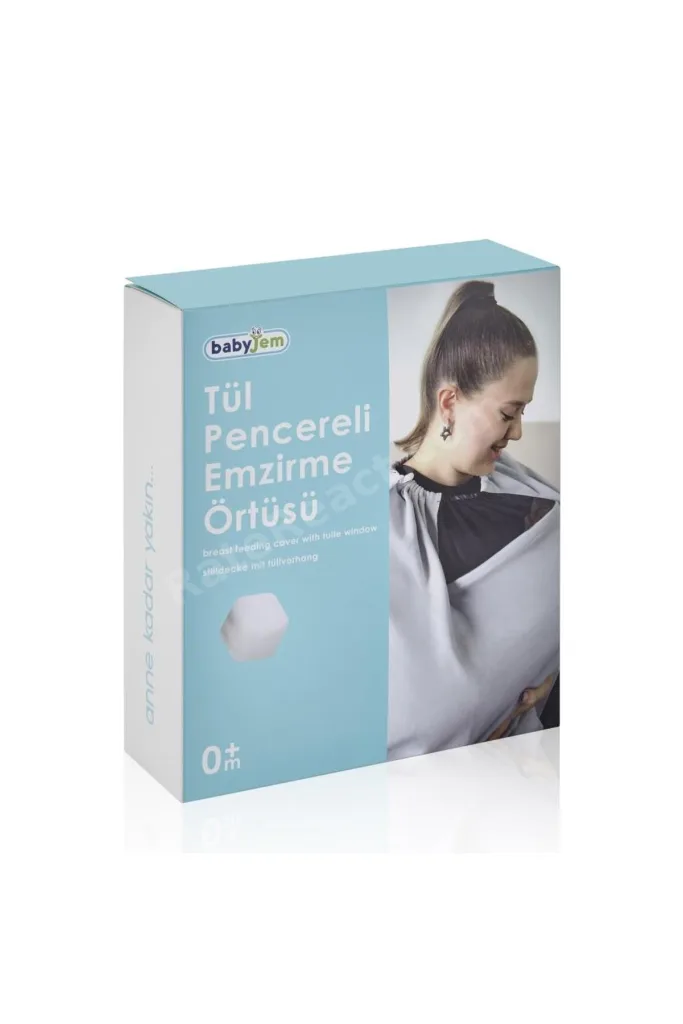 Tül Pencereli Emzirme Önlüğü 735 Gri