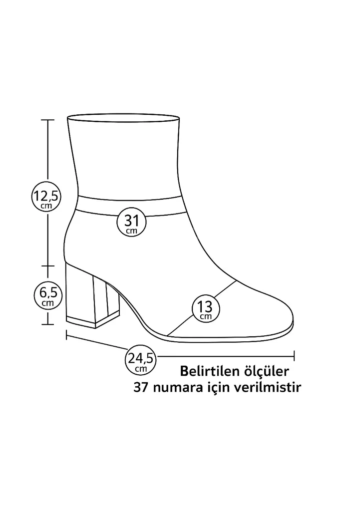 Kadın Ten Vicky Topuklu Deri Bot 6,5cm BYNDRSL2406