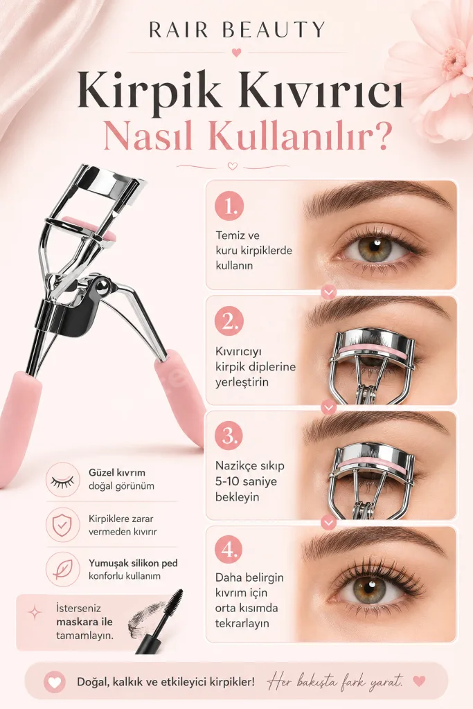 Lüks Kirpik Kıvırıcı Kirpik Kıvırma Makası (1 adet Kıvırıcı Yedeği Hediye Gönderilecektir)