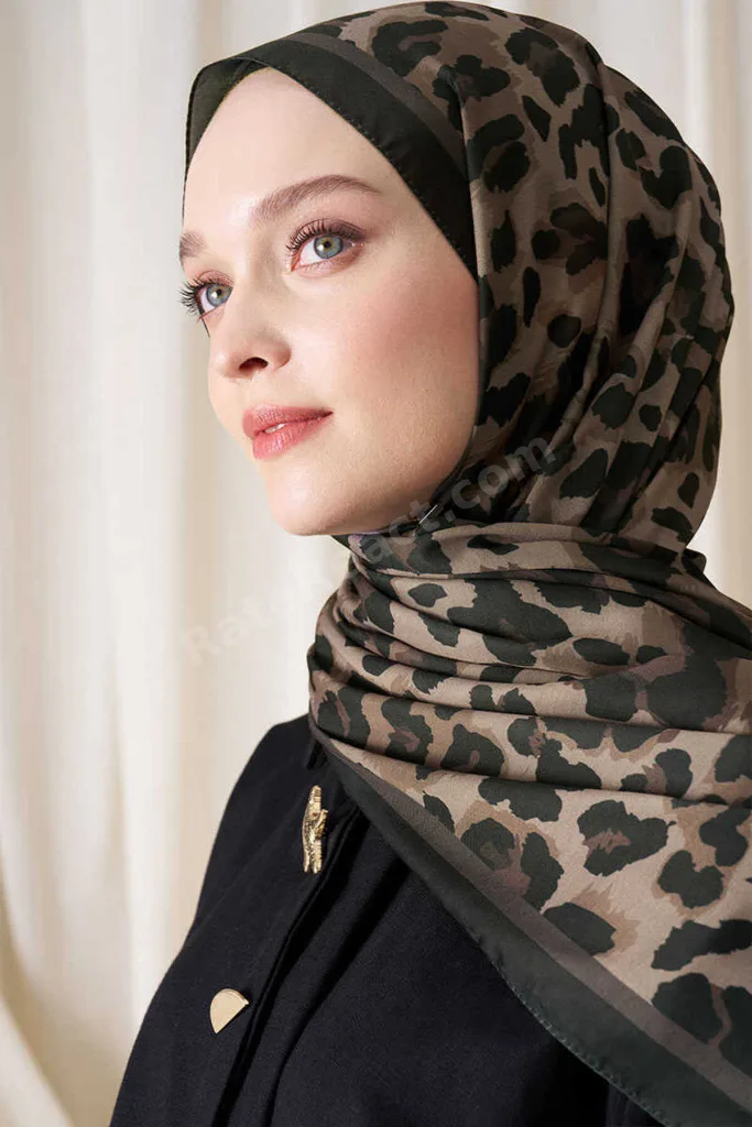 Historical Leopar Desen Şal - Acı Kahve