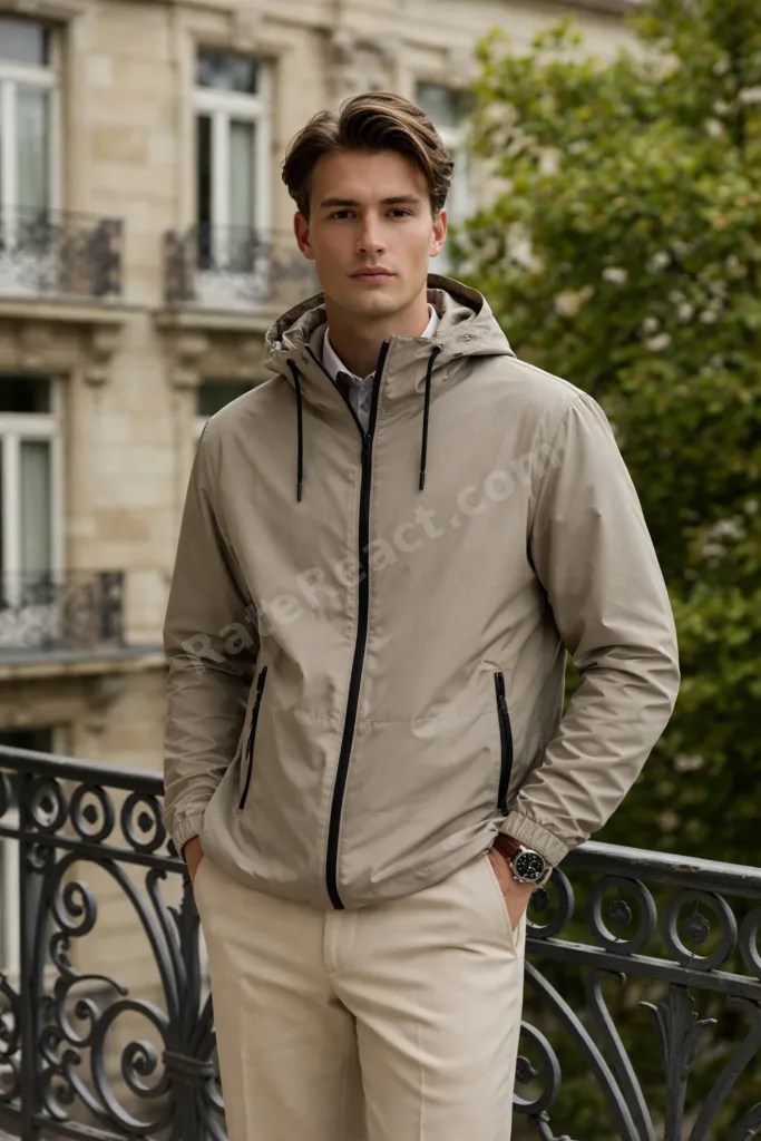 Erkek Günlük Premium Casual Astarlı Kahve Yağmurluk
