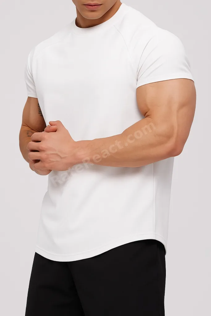 Erkek Spor Tişört Running Sports Gym Reglan Oval Kesim Penye T-shirt OVALT-SHİRT