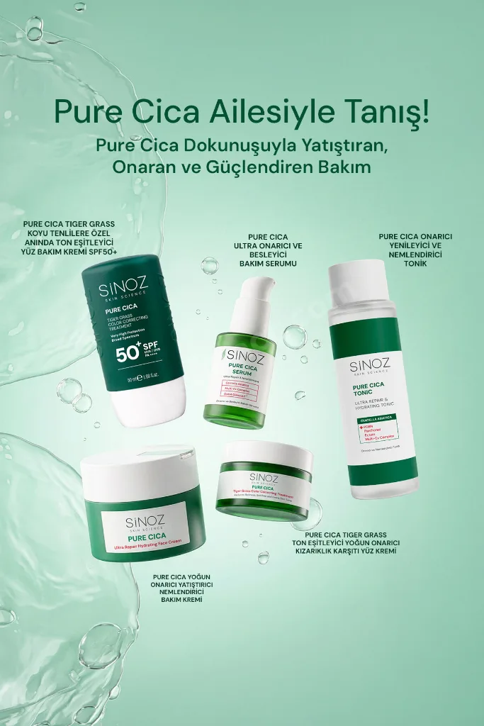 Pure Cica Tiger Grass Anında Ton Eşitleyici Onarıcı Nemlendirici SPF50+ Sıvı Yüz Güneş Kremi PA++++ (Koyu Tenler İçin)