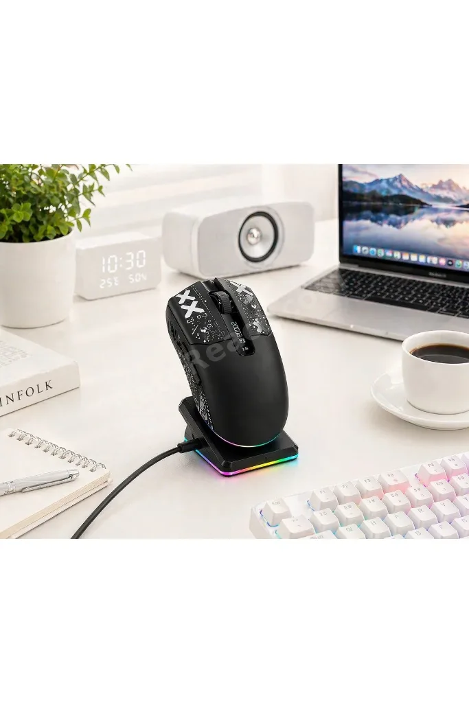 Kablosuz Gaming Mouse Bluetooth 2.4G Kablolu 3 Mod Bağlantılı 24000 DPI RGB Şarj İstasyonlu Oyuncu Mouse