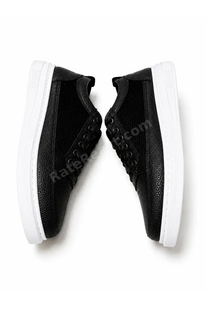 Siyah Fileli Sneaker Lastikli Günlük Spor Ayakkabı