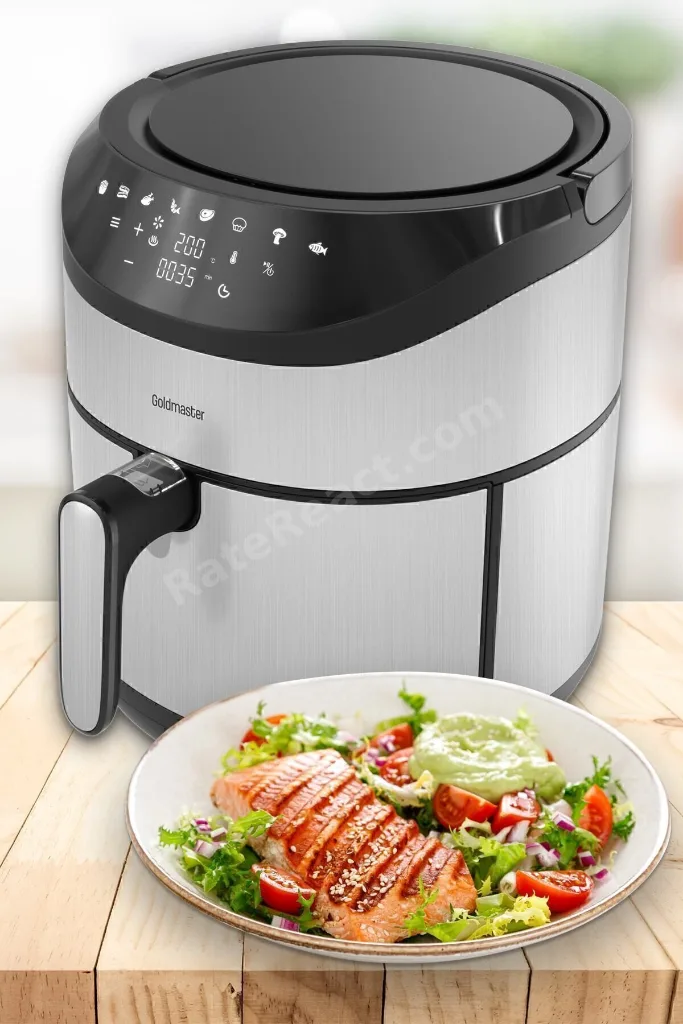 Foodfry İnox XXL Özel Tasarım Tutma Kolu Sessiz Fanlı Dokunmatik Airfryer Yağsız Sıcak Hava Fritözü