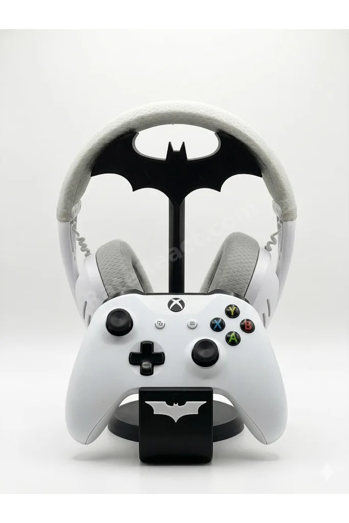 Batman Gamer Kulaklık Standı Xbox & Playtation Uyumlu Gamepad / Kol Tutucu Dekoratif 22 Cm Siyah