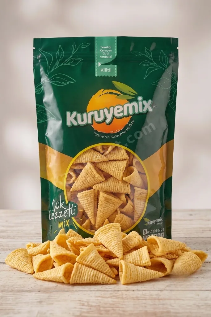 Çıtır Süt Mısırlı Cips Piramit - Eğlenceli ve Lezzetli Atıştırmalık Keyfi [500G]
