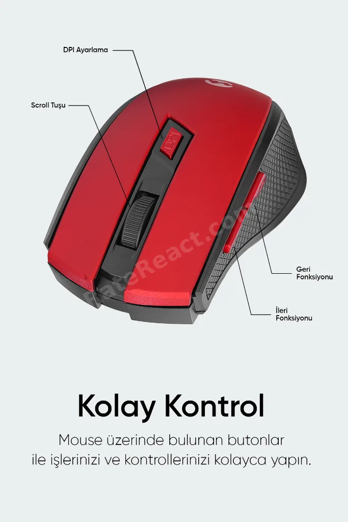 SMW-777 Kırmızı kablosuz 2,4Ghz optik mous
