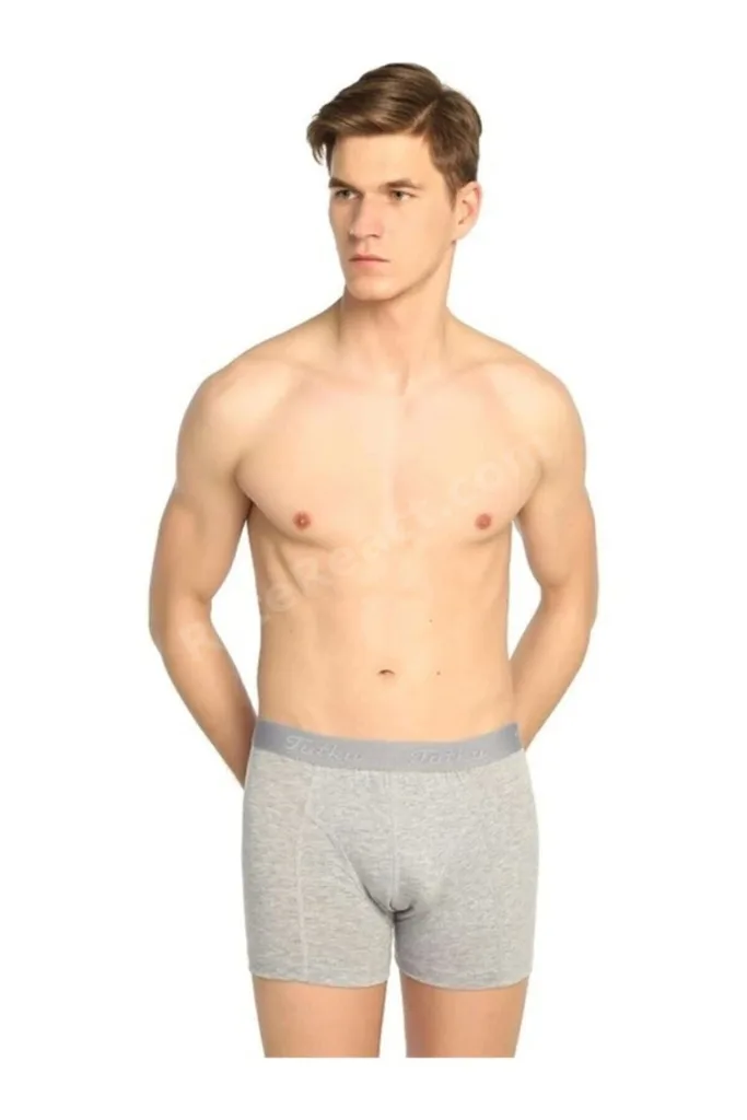 Gri Elastan Lıkralı Pamuklu 5'li Paket Boxer ( Sbvg 0114) Yeni Sezon