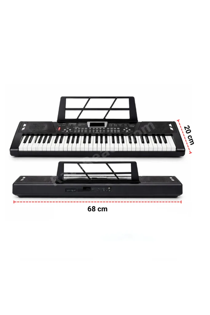 Mikrofonlu Işıklı 61 Tuşlu Çocuk Piyanosu 5 Oktav Dijital Org Keyboard Başlangıç Seti