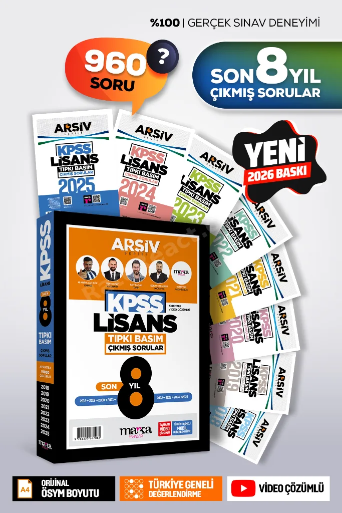 KPSS LİSANS Son 8 Yıl TIPKI BASIM Fasikül Fasikül Çıkmış Sorular | Video Çözümlü | Arşiv Serisi