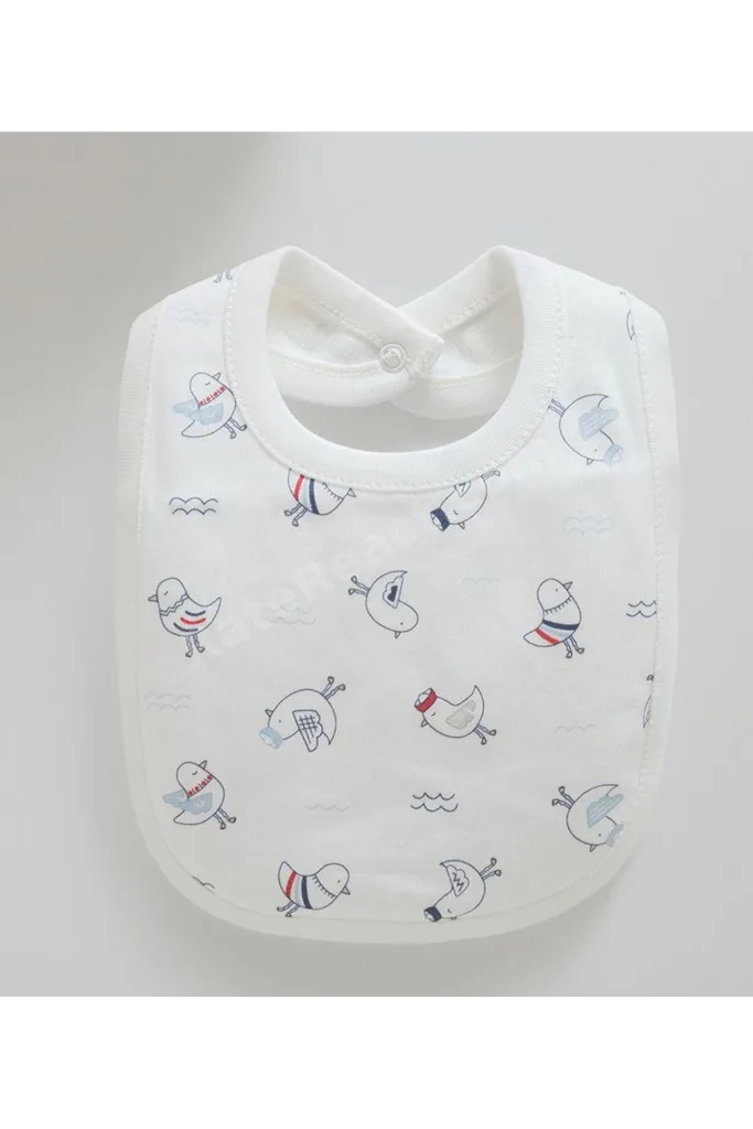 İncibaby Caramell % 100 Organik Pamuk Yumuşak Dokulu Marine Detaylı (Bere, Eldiven, Önlük) 3'lü Set kutulu Hediyelik