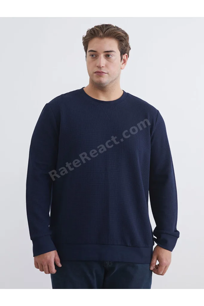 Lacivert Bisiklet Yaka Erkek Sweatshirt