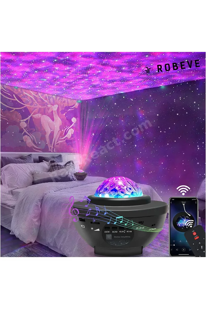Projektör Gece Lambası Bluetooth Hoparlör Bluetooth Lazer Işıklı Sese Duyarlı Hoparlör Disko Lambası