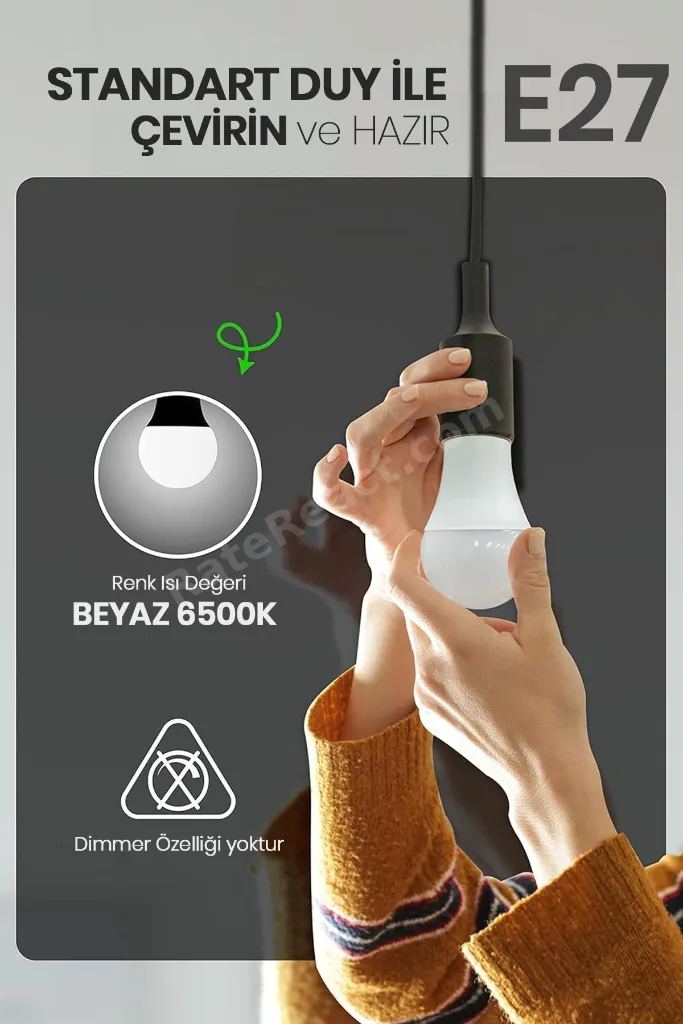 12w Led Ampül 10'lu Paket E27 Beyaz Işık Güçlü Aydınlatma Smd Led 6500k Tasarruflu Lamba