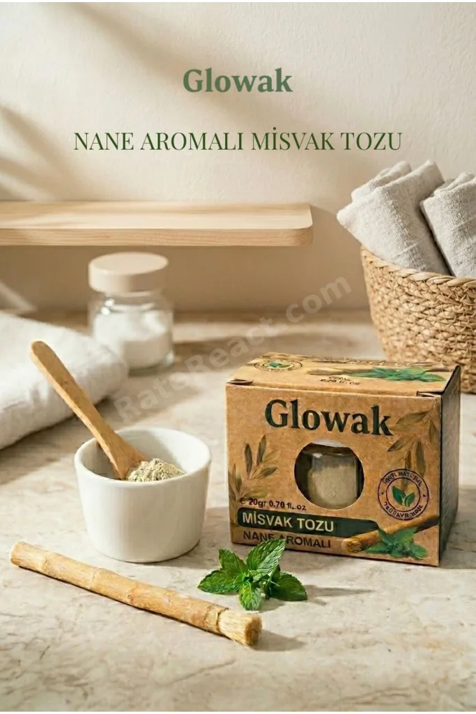 Misvak Diş Fırçası Değiştirilebilir Başlıklı + Naneli Misvak Diş Tozu Doğal Ağız Bakım Seti