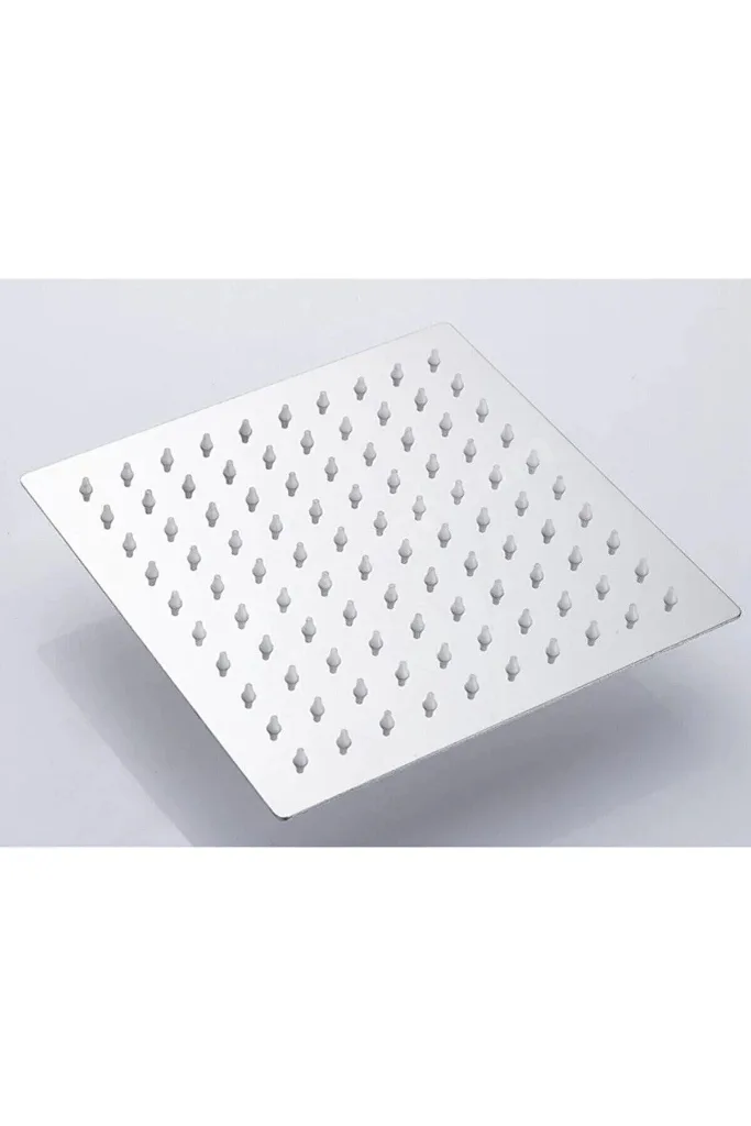 Paslanmaz Çelik, 30x30cm Slim Ankastre Tepe Duş Başlığı, Gon Serisi Ankastre Tepe Duş Başlığı