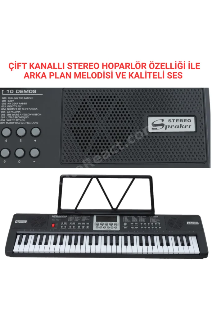 Dijital Piyano 61 Tuşlu Org Taşınabilir Demolu (Hediye Mikrofon Çanta Sticker Adaptör)
