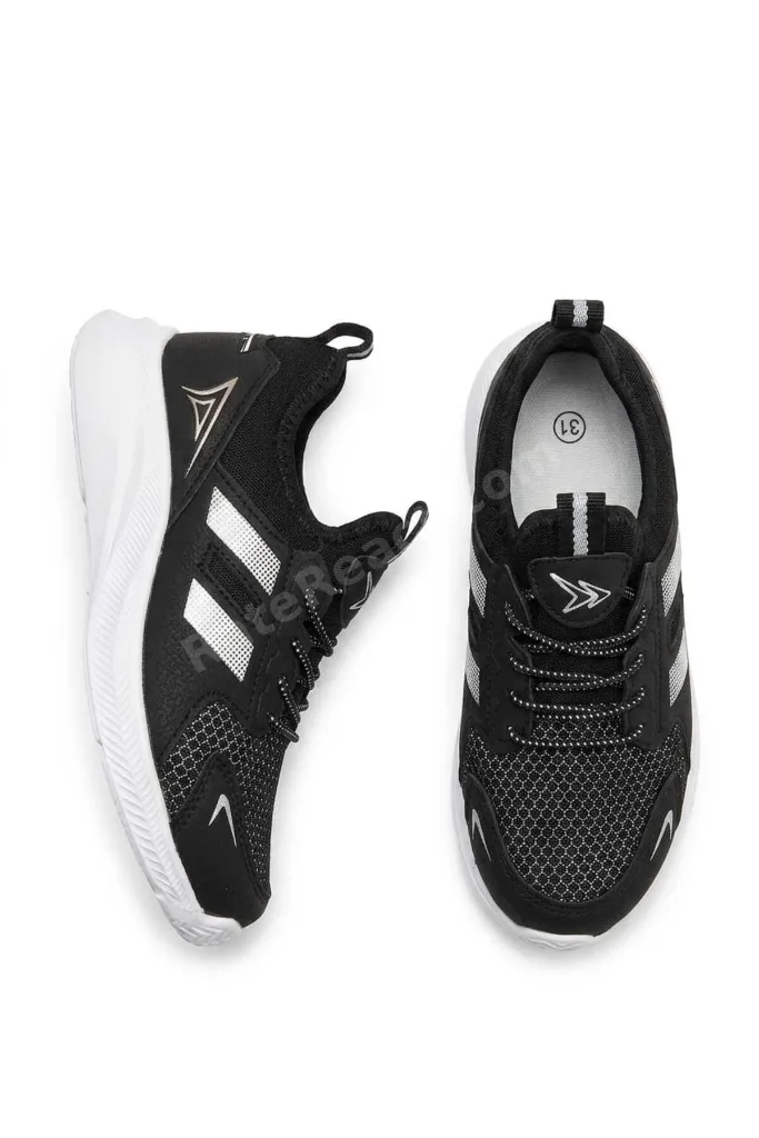 Çoçuk Lastik Bağcıklı Hafif Taban Sneaker Ayakkabı-SİYAH