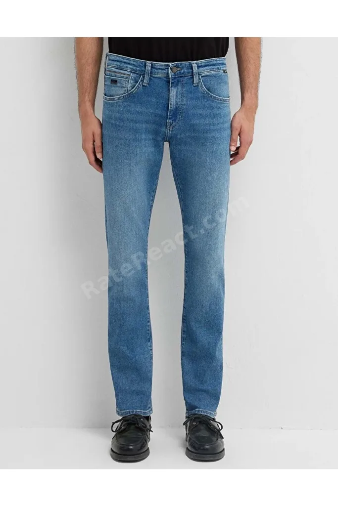 M00422A4050 Jake Black Indigo Mavisi Jean Pantolon Erkek Kot Pantolon LACİVERT