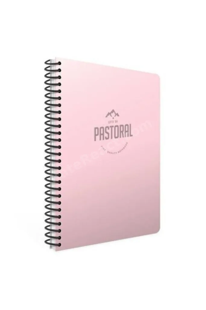 Pastoral Spiralli Plastik Kapak Defter A6 80 Yaprak Kareli