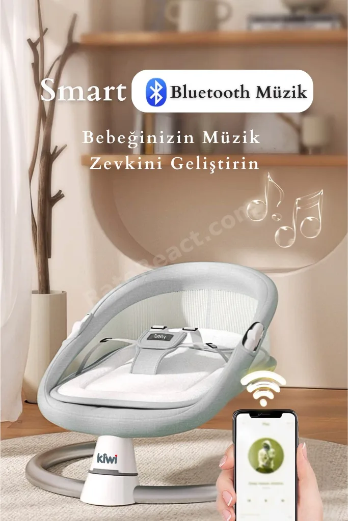 Dolly 2in1 Otomatik Sallanan Kademe Ayarlı  Beşik ve Anakucağı -Gray