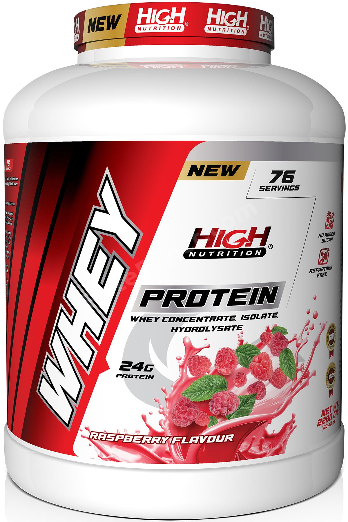 Whey Protein 2280 gr Ahududu Aromalı Protein Tozu 24 gram Protein 76 Servis