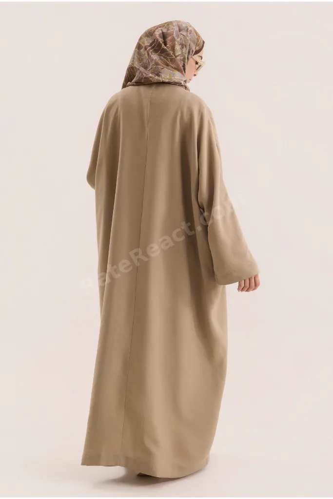 Çin Düğmeli Abaya Vizon