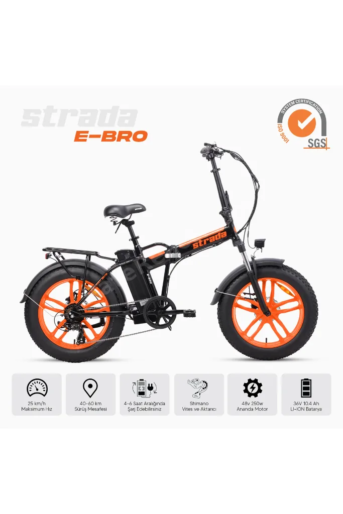 E-Bro 20 Jant Hidrolik Disk Katlanabilir Fat Bike Bisiklet