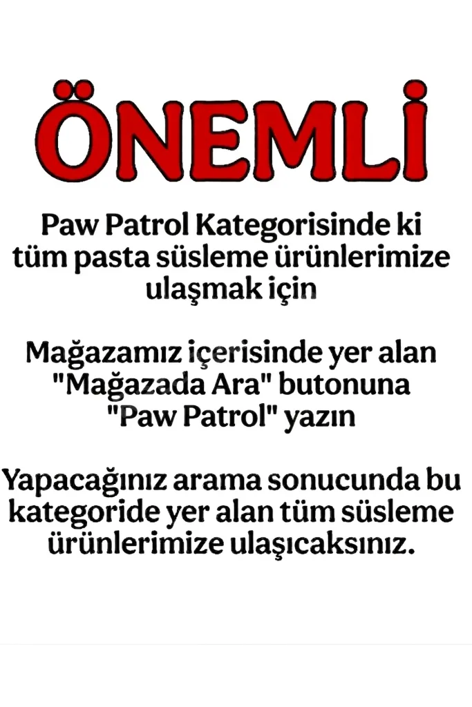 PAW PATROL Yenilebilir Pasta Süsü - PAW PATROL Pasta Resmi Yenilebilir Kağıt - PAW PATROL Doğum Günü Konsepti