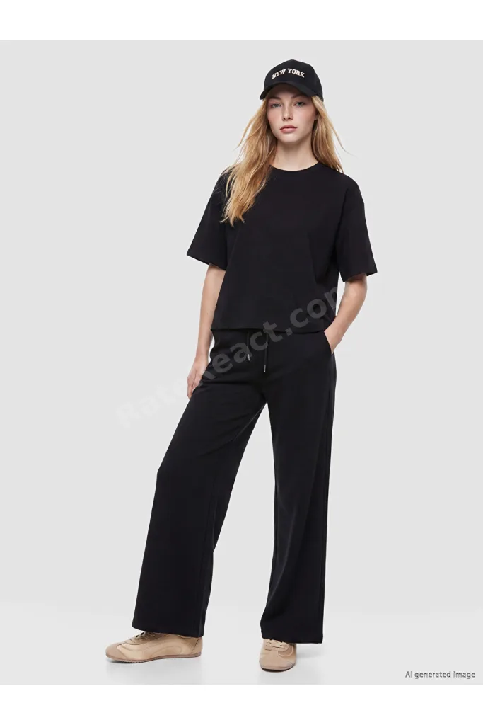 Siyah Soft Touch Oversize Kadın Tişört