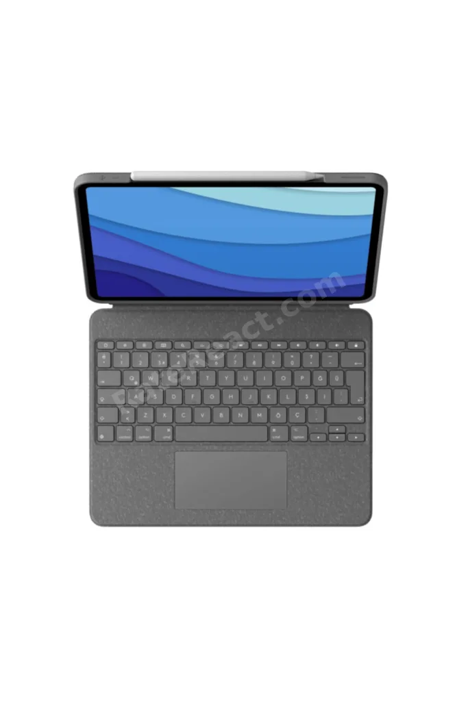 Combo Touch 12.9" iPad Pro 5. ve 6. Nesil ile Uyumlu Çok Yönlü Türkçe Klavyeli Kılıf, Gri 920-010186