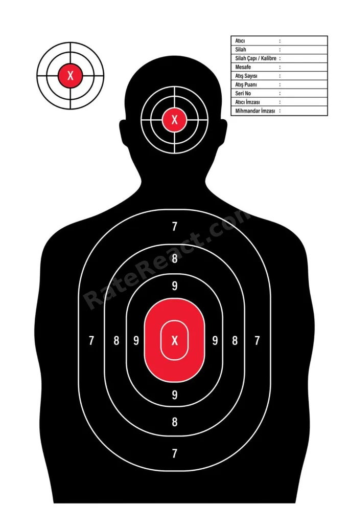 Taktik Atış Hedef Kağıdı (10 Adet) 50x70 cm Profesyonel Poligon Hedefi 170g A Kalite Mat Kuşe Kağıt