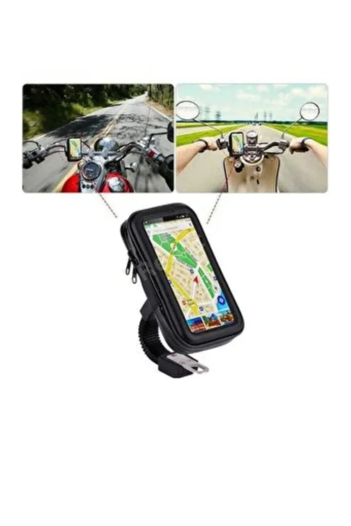 Su Geçirmez Motosiklet Telefon Tutucu Evrensel Gidon Montaj Navigasyon Standı
