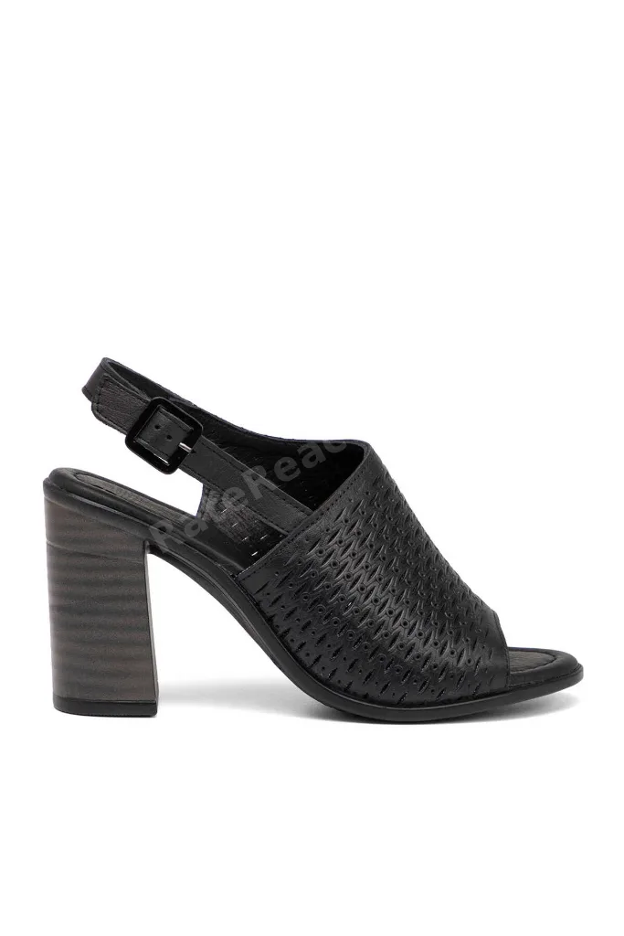 Siyah Hakiki Deri Kadın Sandalet - K26Y1SN68670-A23