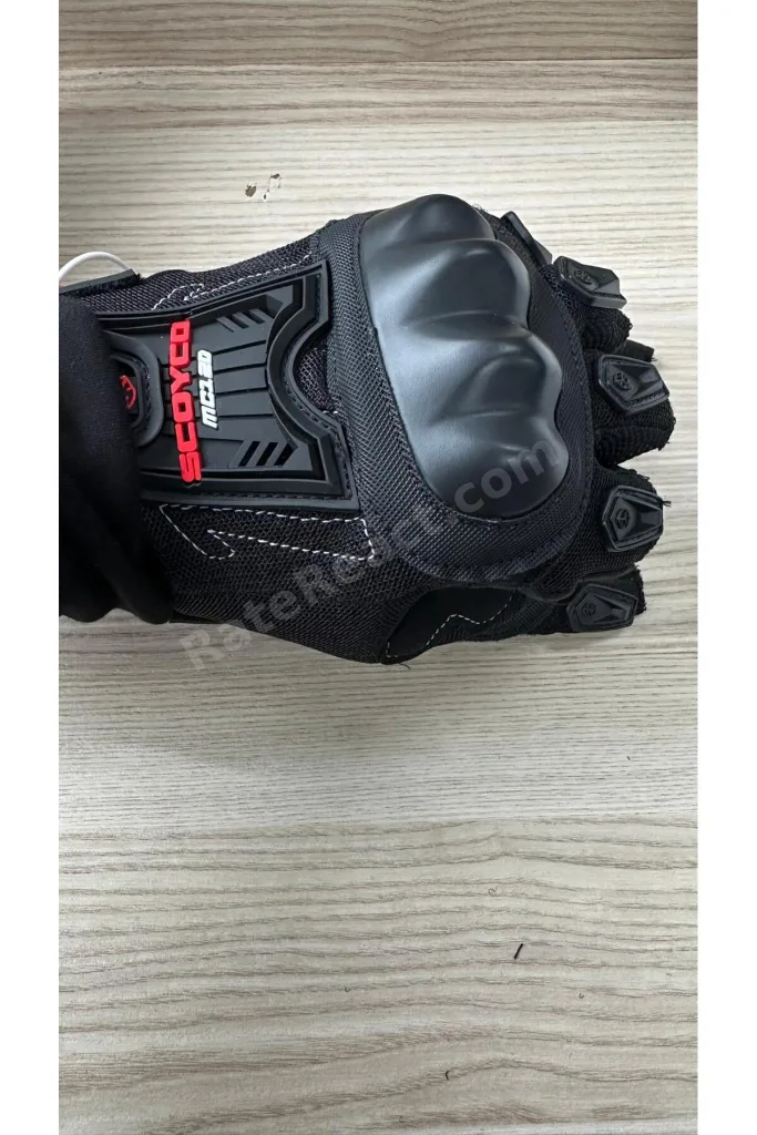 Yarım Korumalı Motorcu Eldiveni Siyah